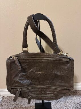 Givenchy Distressed Leather Pandora Bag with Gold Hardware